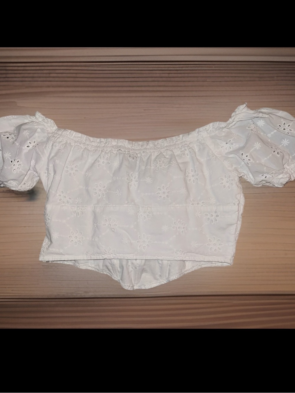 Forever 21 White Eyelet Embroidered Corset Crop Top Fairy Angel Romantic Y2K - Picture 3 of 8